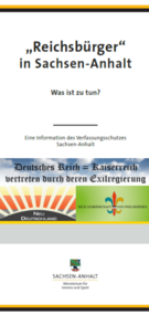 Titelbild: Flyer &#8222;Reichsbürger in Sachsen-Anhalt, was ist zu tun?&#8220;